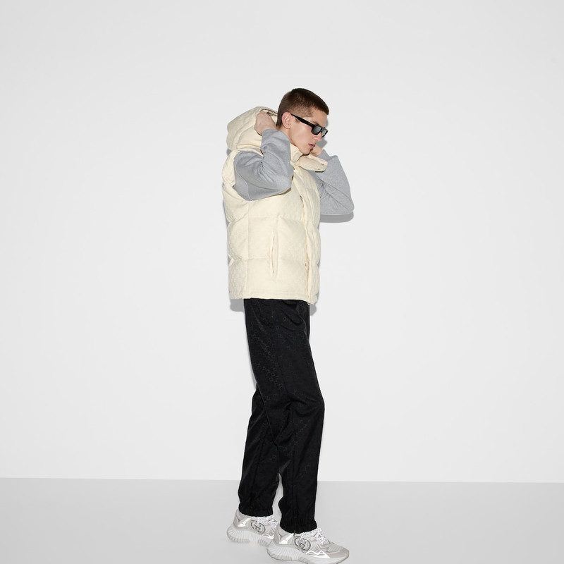 GG cotton blend canvas puffer vest 7