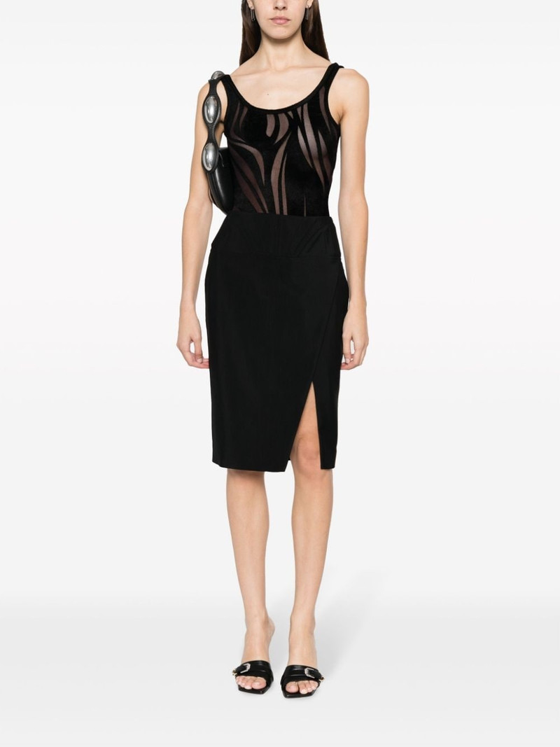 MUGLER sheer-pattern mesh bodysuit outlook