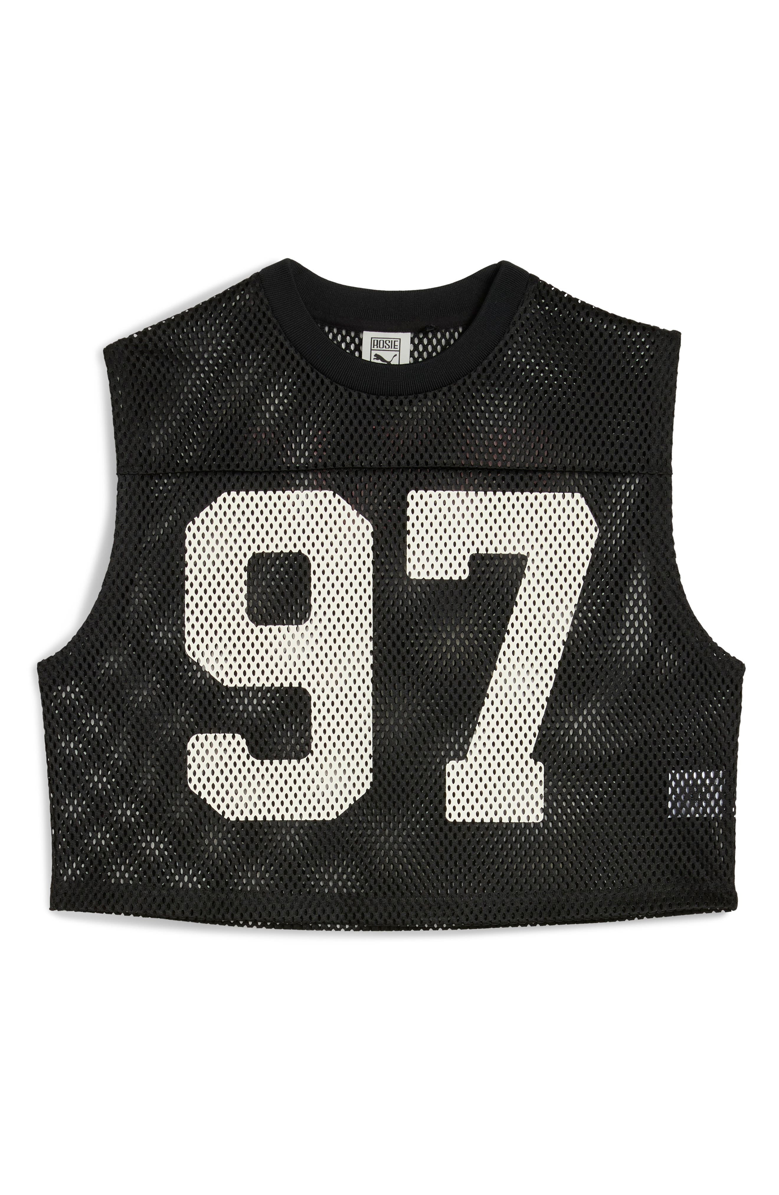 PUMA x Rosé Sleeveless Mesh Jersey in Puma Black at Nordstrom - 4