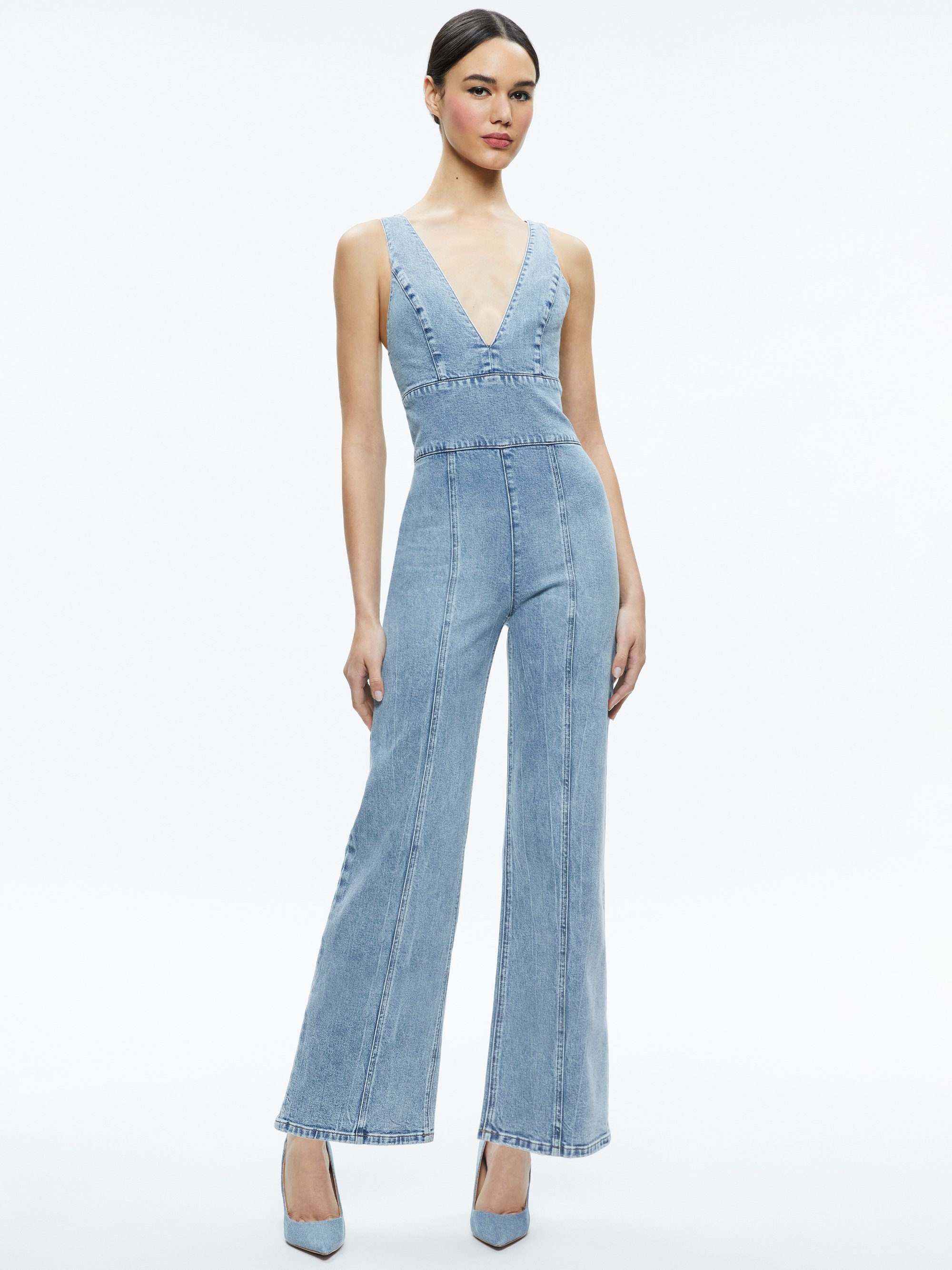 SANDRA DEEP V NECK JUMPSUIT - 3