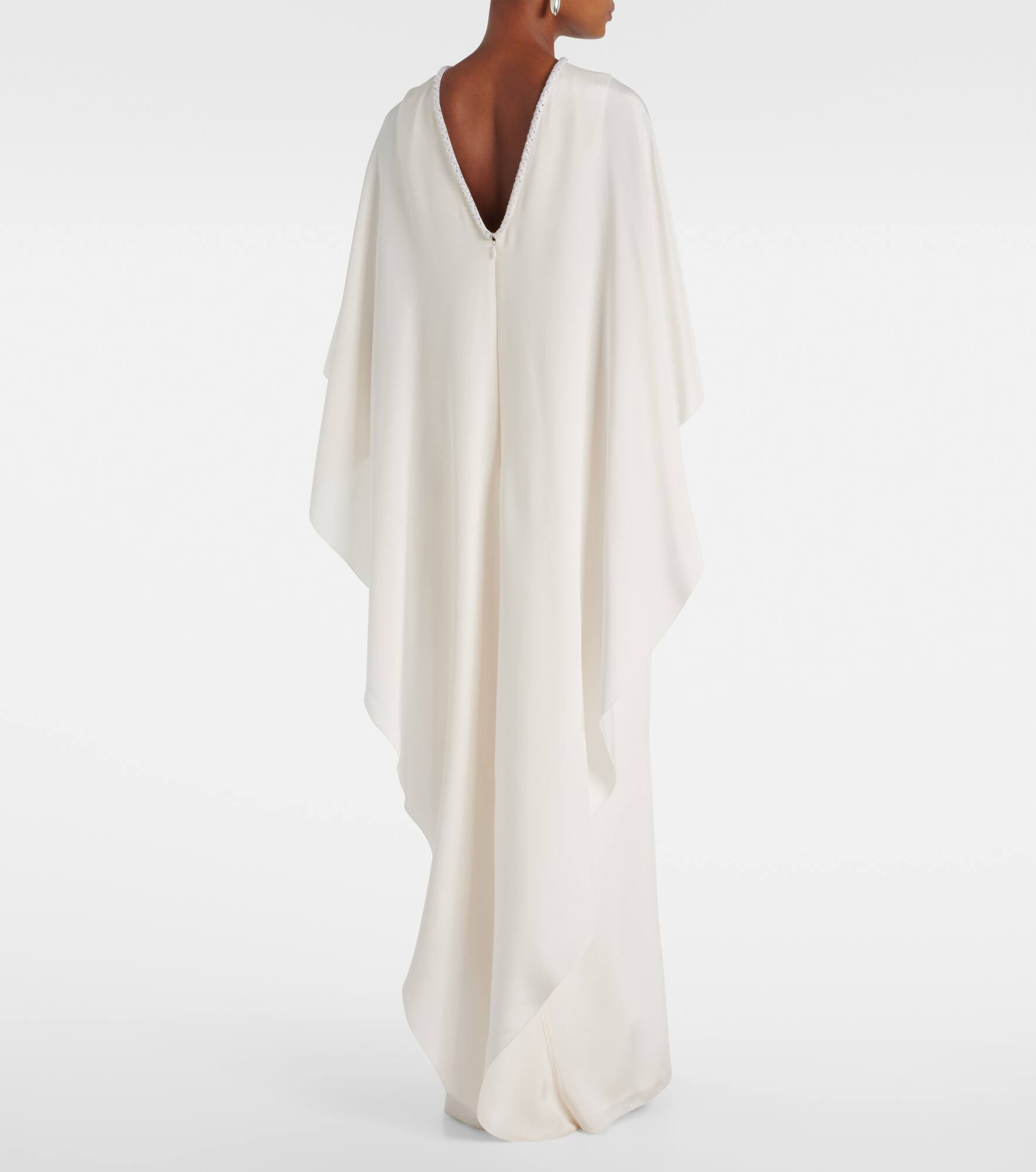 Poker cape-detail silk gown - 3
