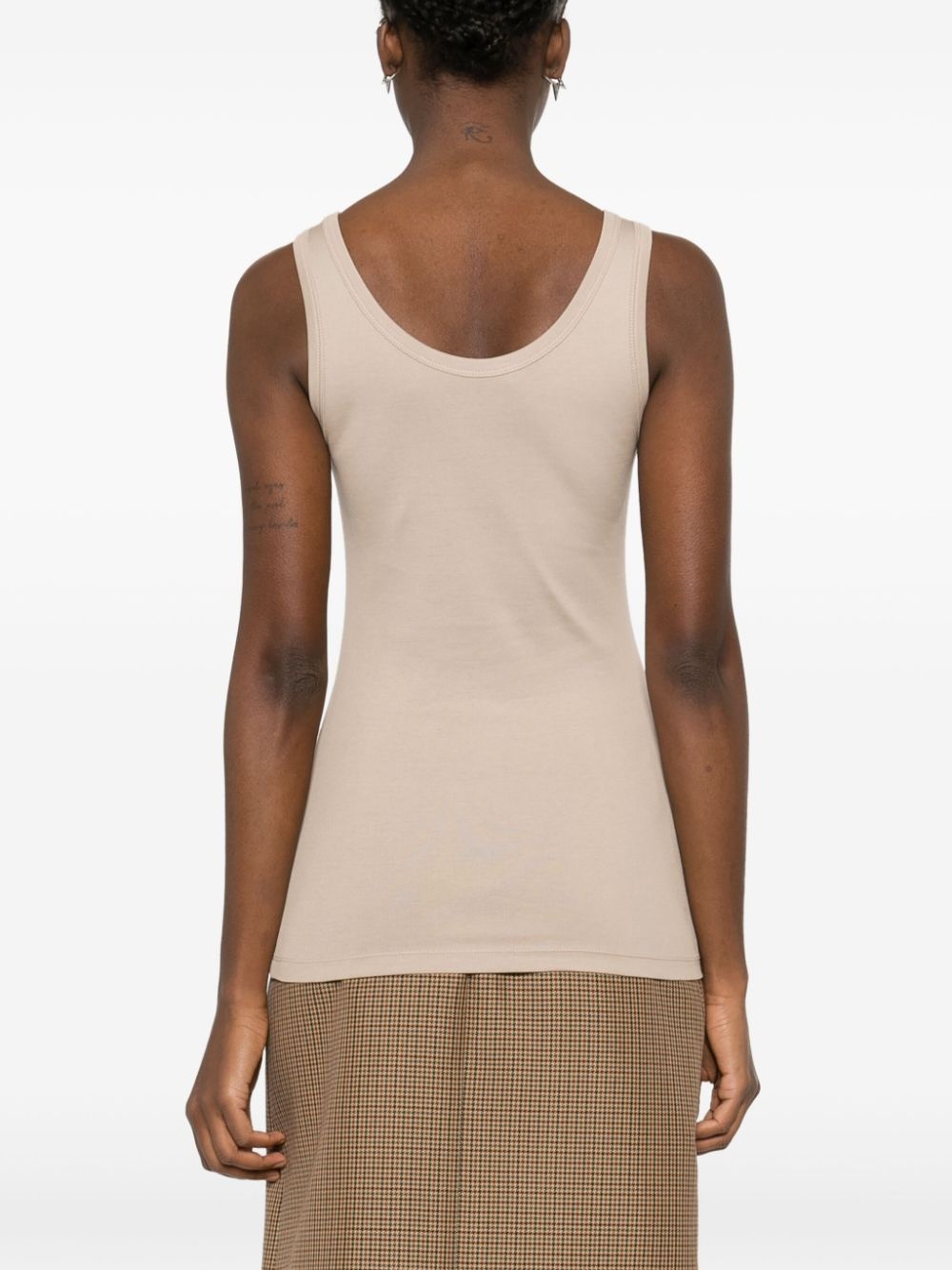 triangle-logo ribbed tank top - 4