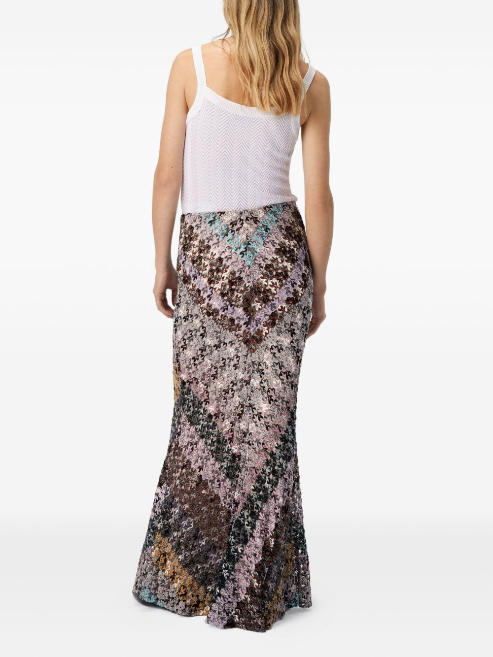 zigzag-lace maxi skirt - 3