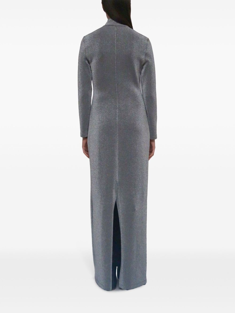 mock-neck metallic maxi dress - 5