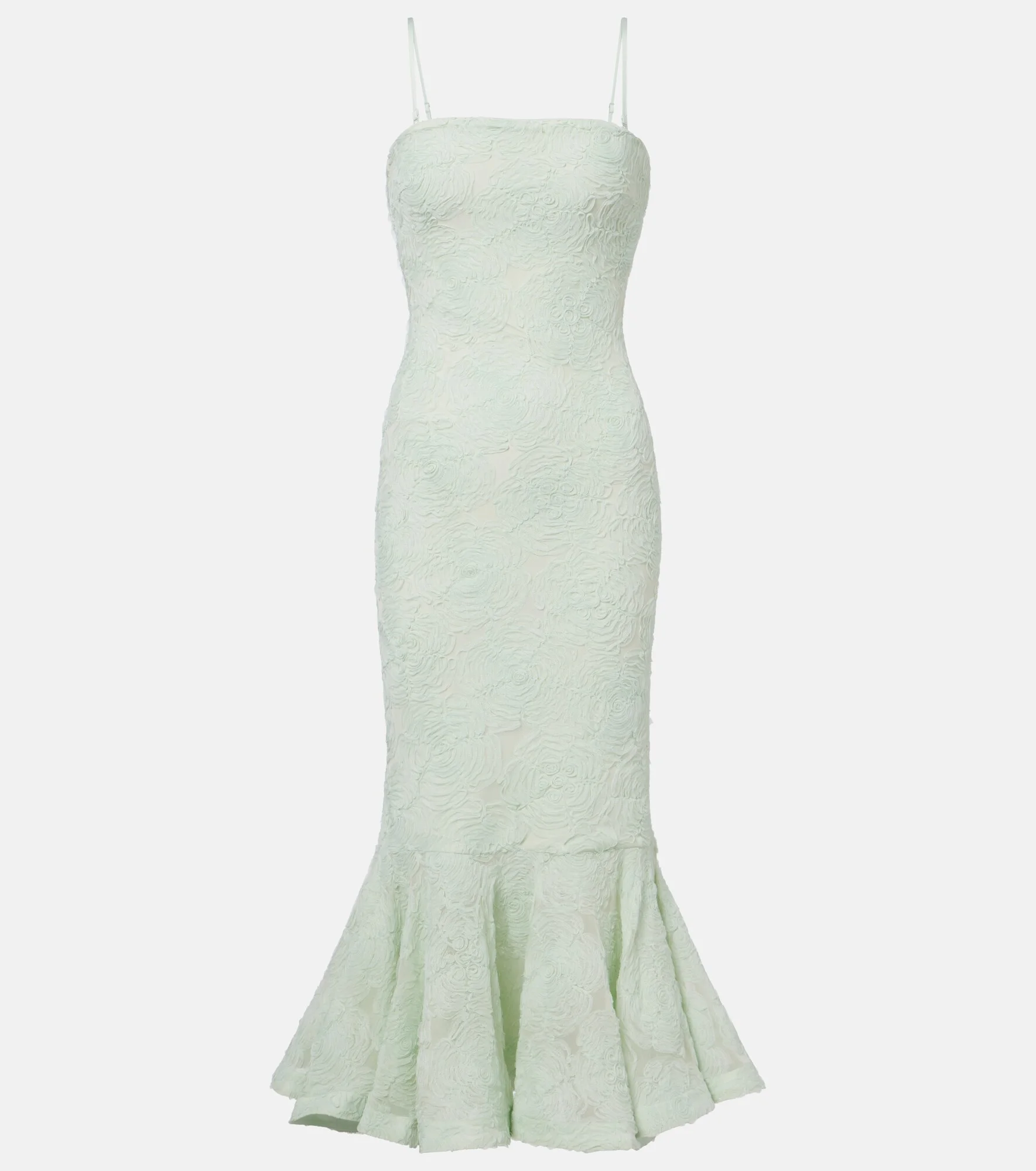Floral mesh midi dress - 1