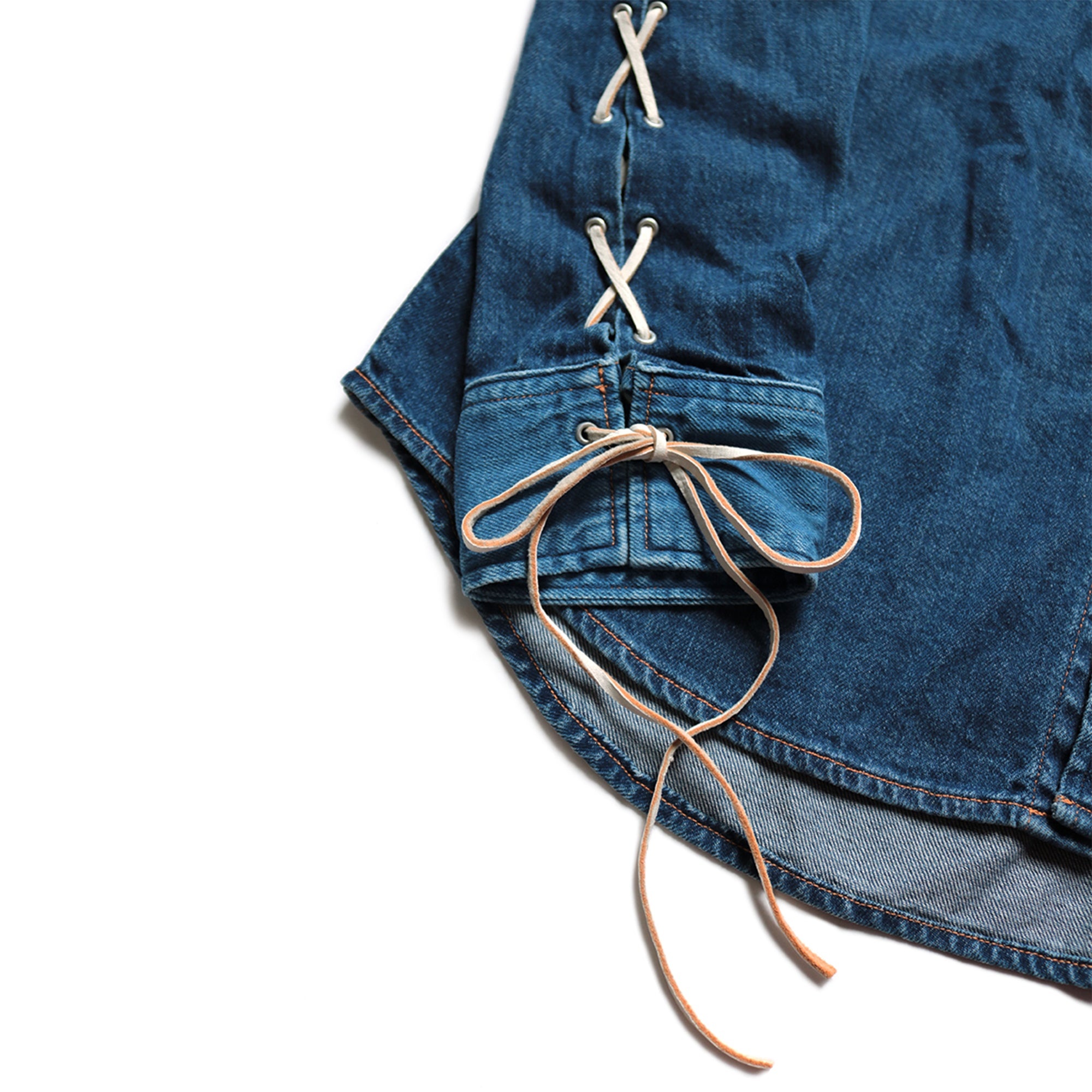 8oz DENIM LACE-UP WESTERN SHIRT LADIES - INDIGO - 6