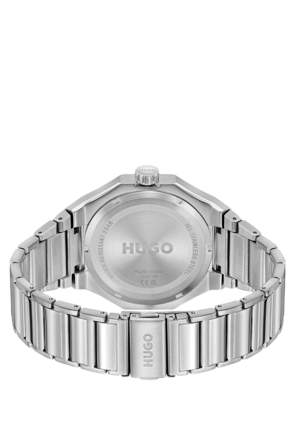 SILVER-TONE WATCH WITH BLUE DIAL - 3
