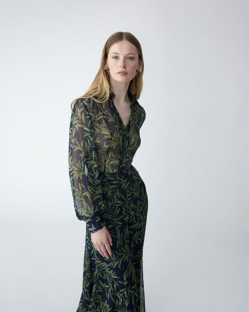 CAROLINA HERRERA Olive Branch-Print Shirt outlook