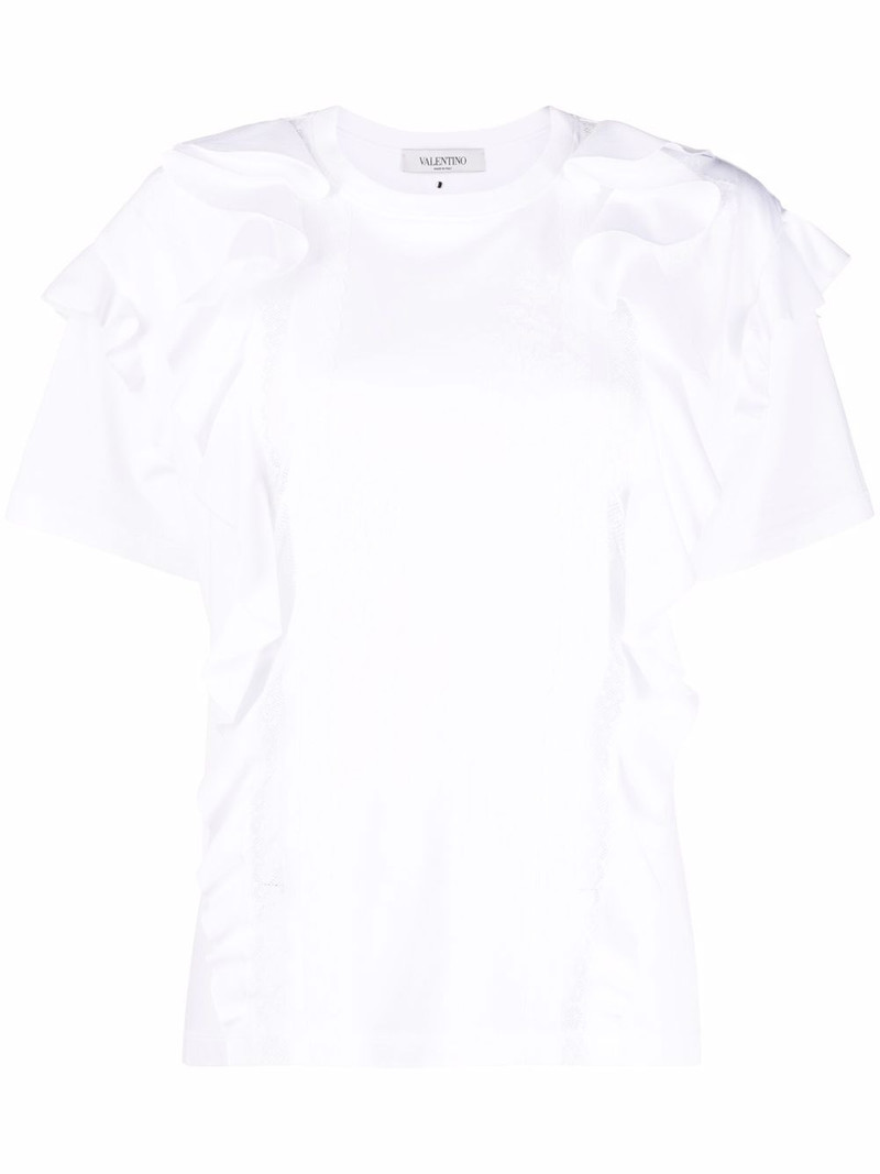 ruffle-trim short-sleeve T-shirt 1