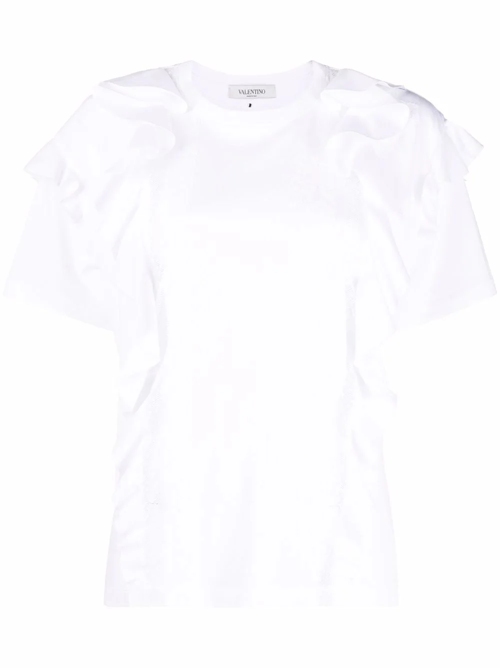 ruffle-trim short-sleeve T-shirt - 1