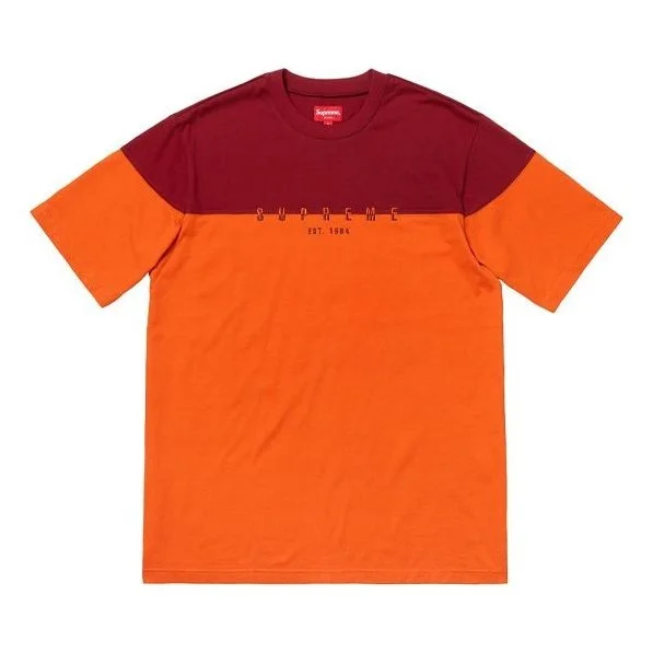 Supreme FW18 Split Logo SS Top Orange Tee SUP-FW18-274 - 1