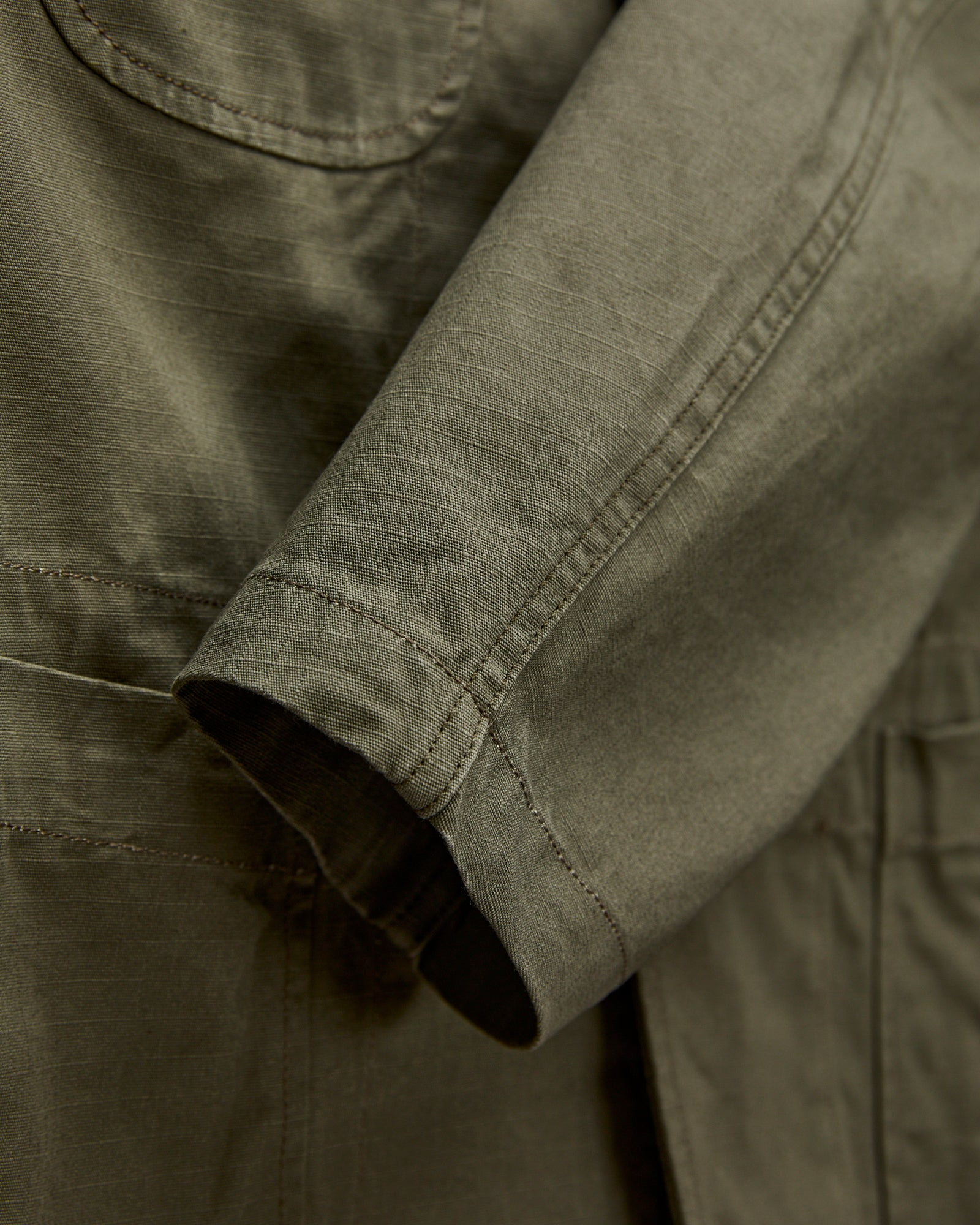 Bedford Jacket in Olive Heavyweight Cotton Ripstop - 7