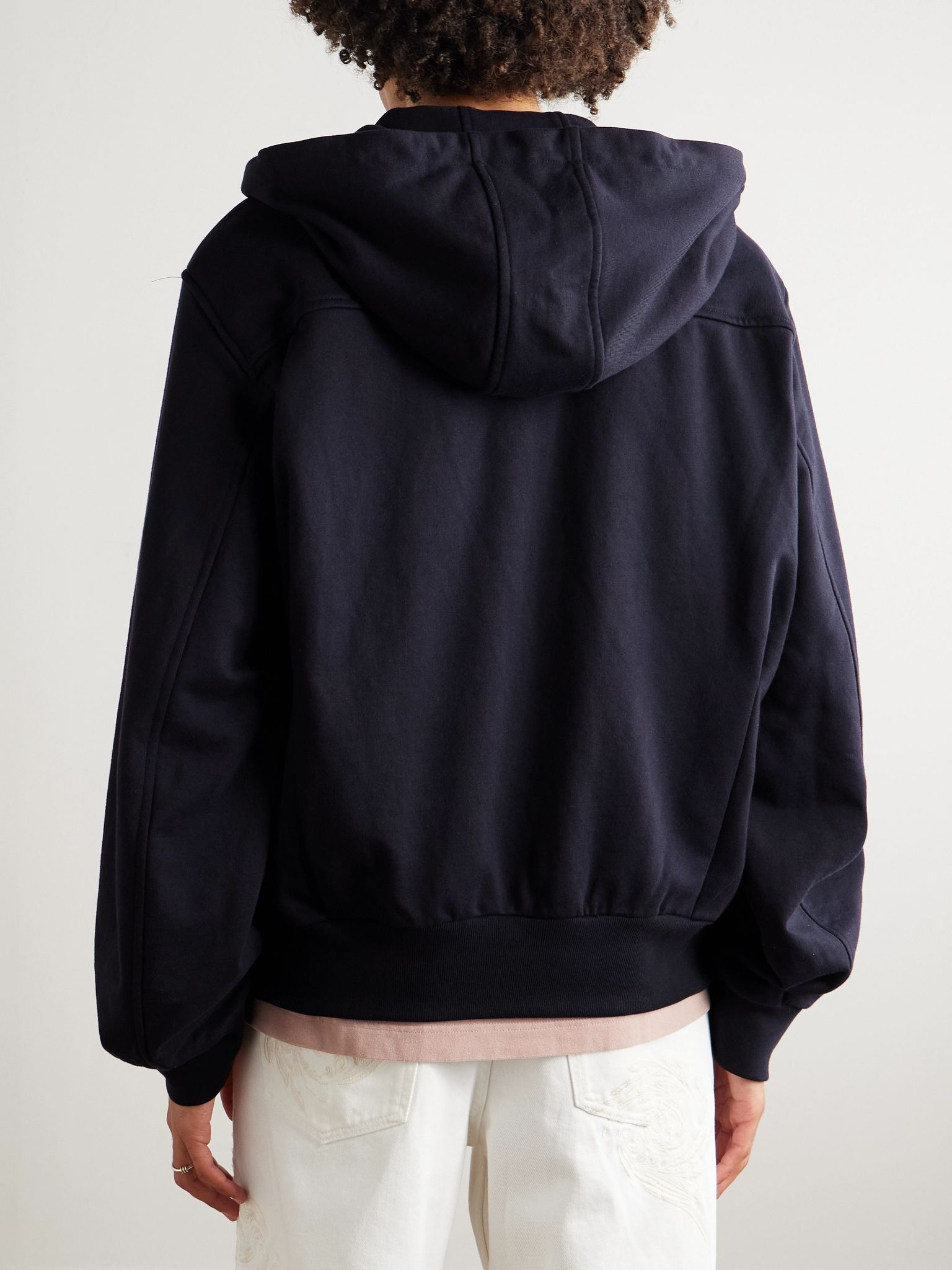 Cotton-Jersey Zip-Up Hoodie Navy - 3