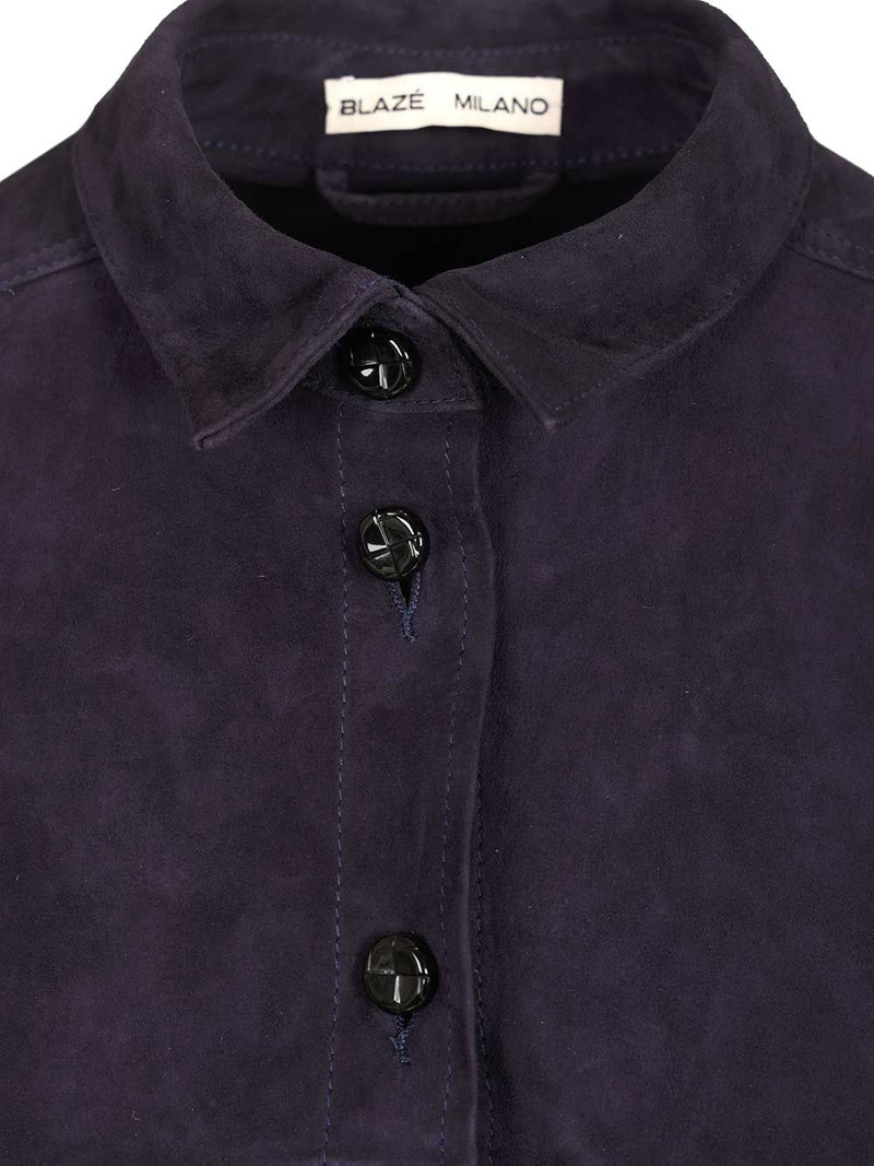 chest-pocket leather shirt 5