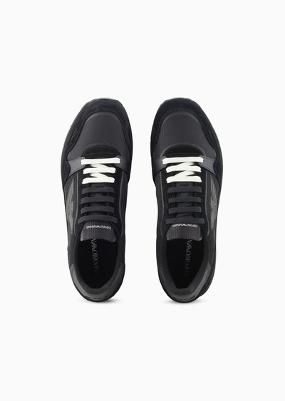 EMPORIO ARMANI Mesh sneakers with suede details and eagle patch outlook