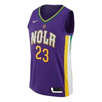 Nike Anthony Davis City Edition Swingman Jersey SW 'Purple Yellow' 912128-504 - 1