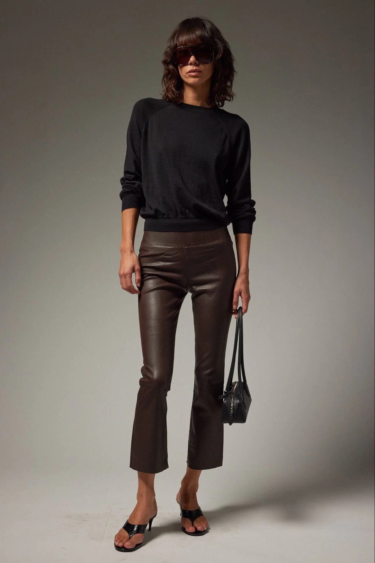 GRACE LEATHER CROP FLARE - 1