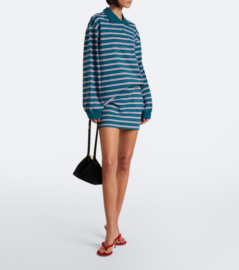 Striped cotton-blend piqué polo sweater 6