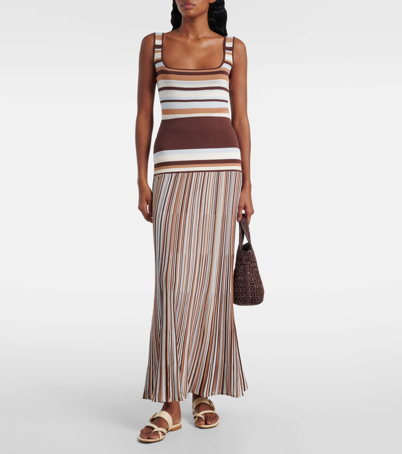FAITHFULL Citara striped cotton-blend maxi skirt outlook