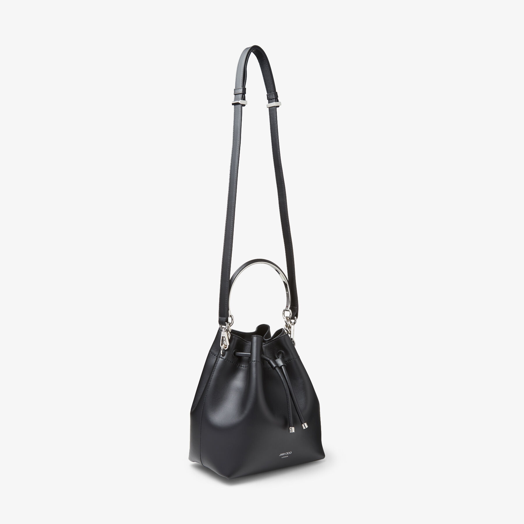 Bon Bon Bucket
Black Soft Shiny Smooth Calf Leather Bucket Bag - 4