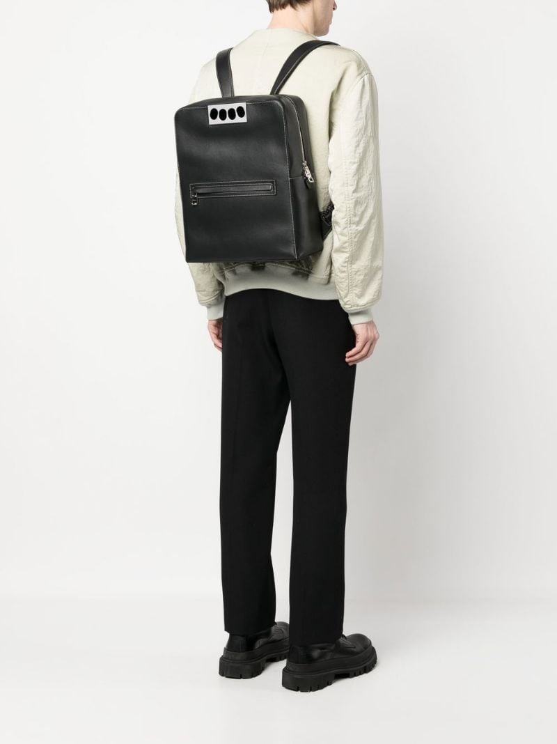 signature-handle leather backpack - 2