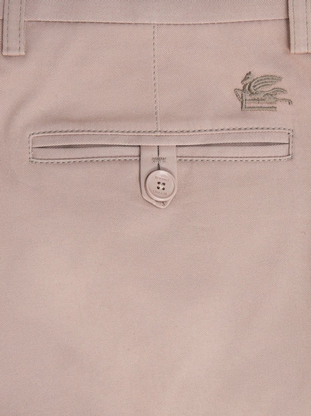 Pegaso-embroidered chino trousers - 6