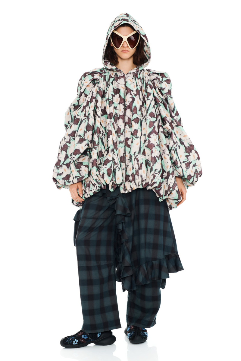 BLACK PAINTED DAISY PILLOW COAT 1