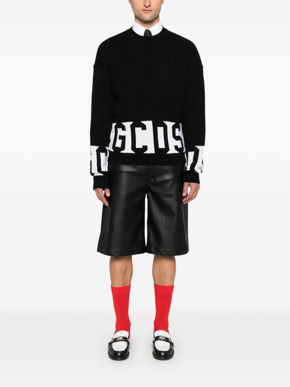 intarsia-logo sweater - 2