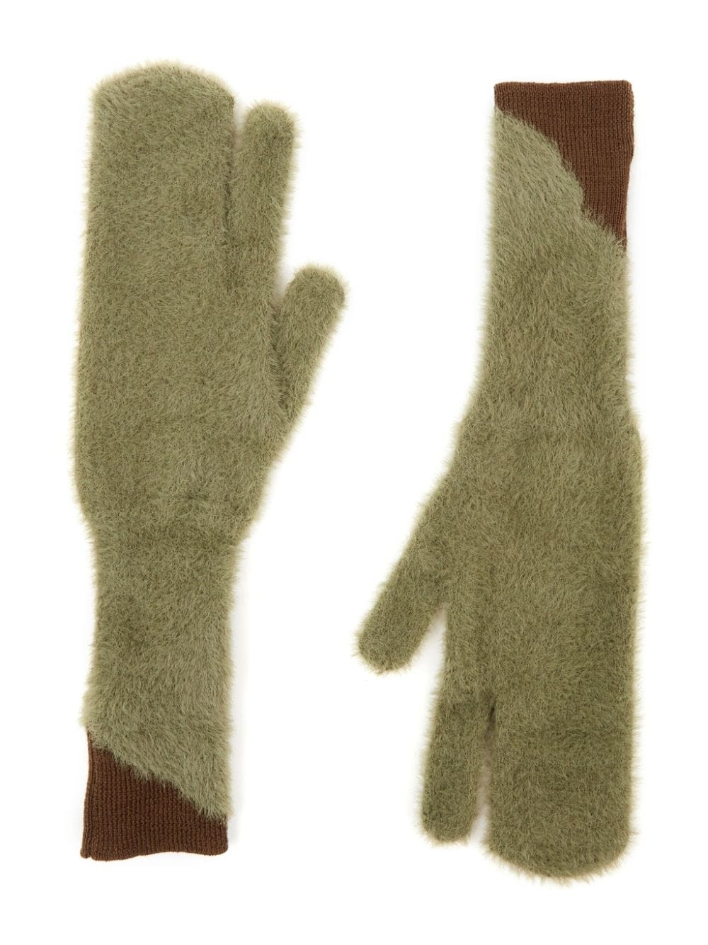 two-tone faux-fur gloves - 2