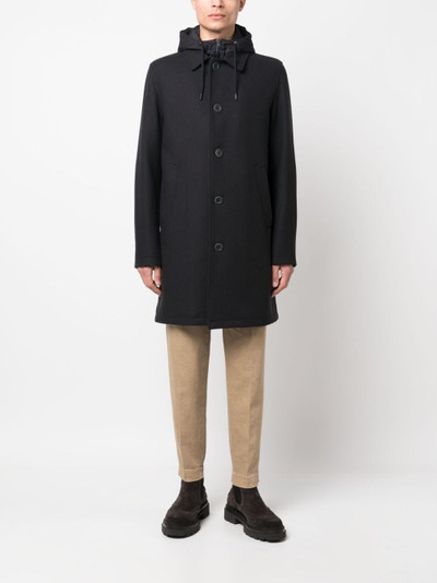 Herno wool-blend hooded parka coat outlook