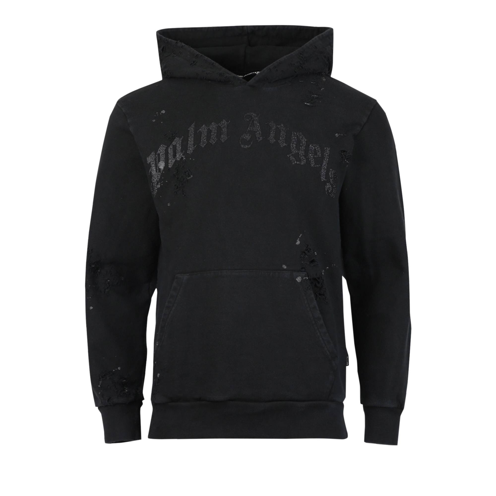 Palm Angels GD Glittered Logo Hoody 'Black' - 1