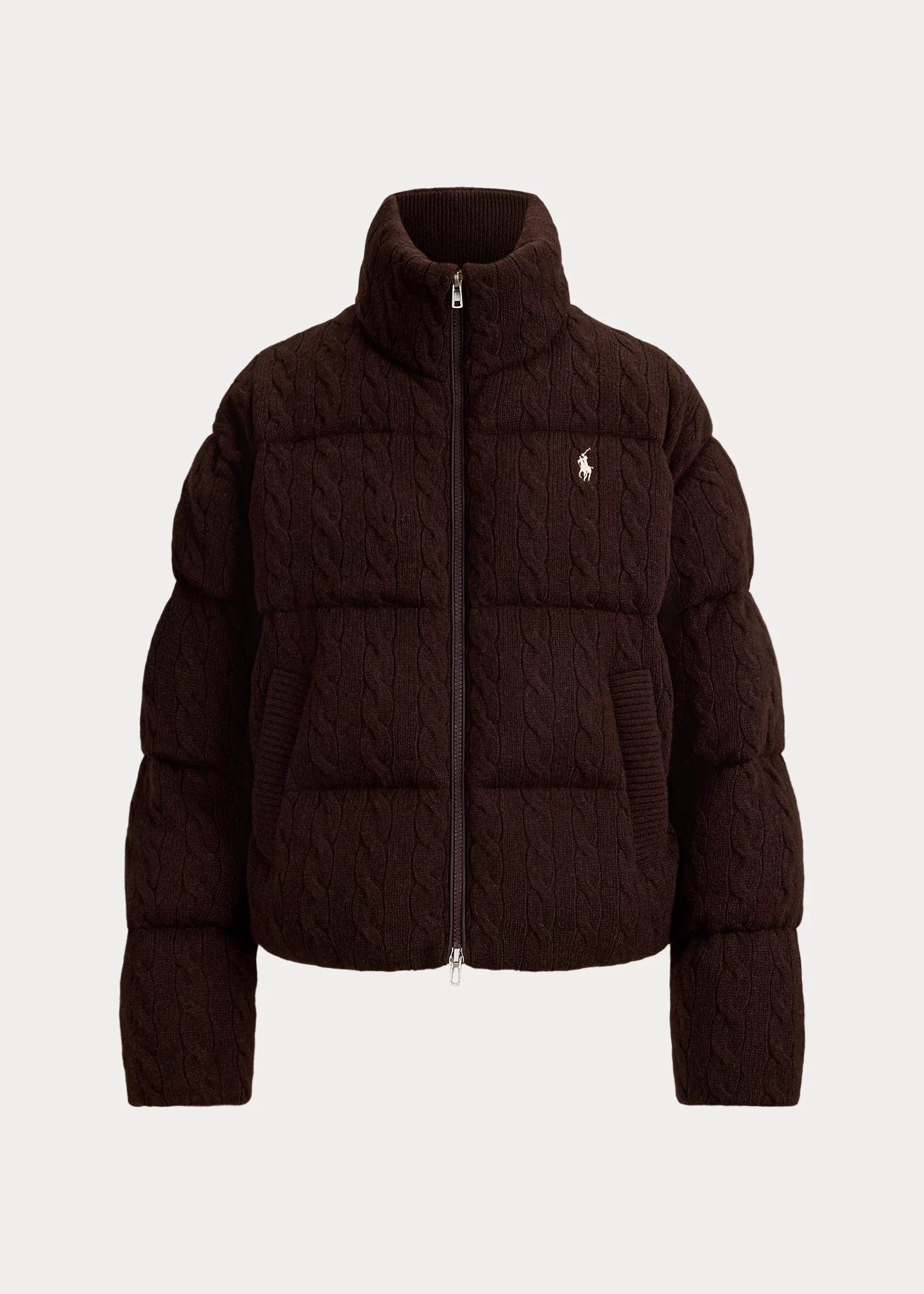 Cable Wool-Cashmere Puffer Jacket - 1