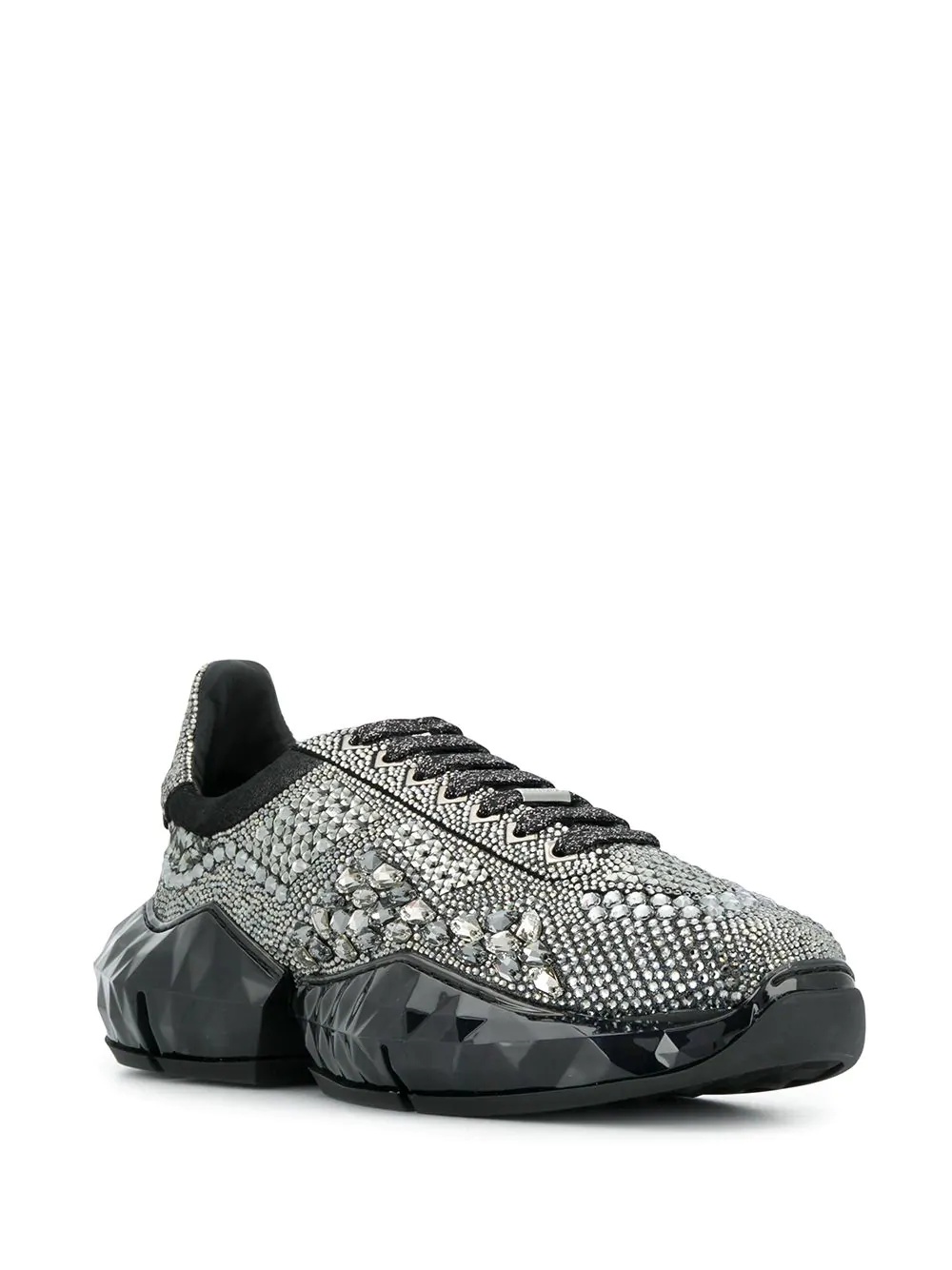 Diamond crystal-embellished low-top sneakers - 2