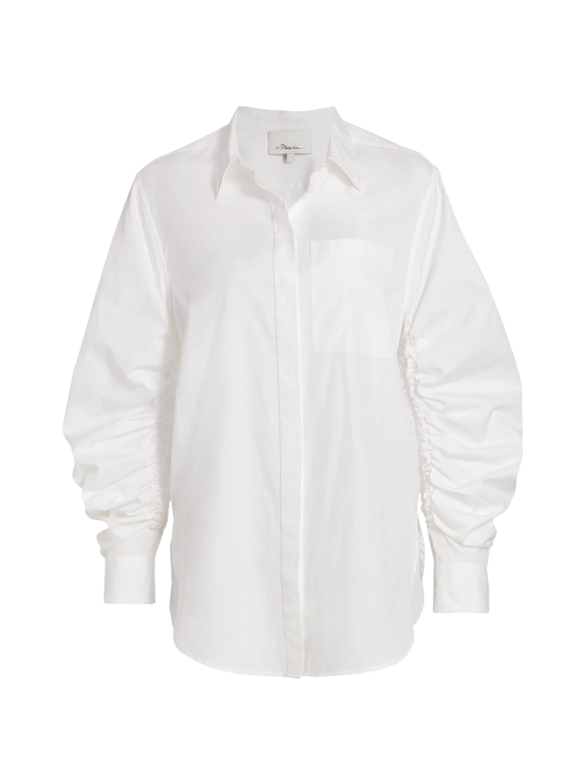 Women's Gathered Sleeve Blouse - Optic White - 1