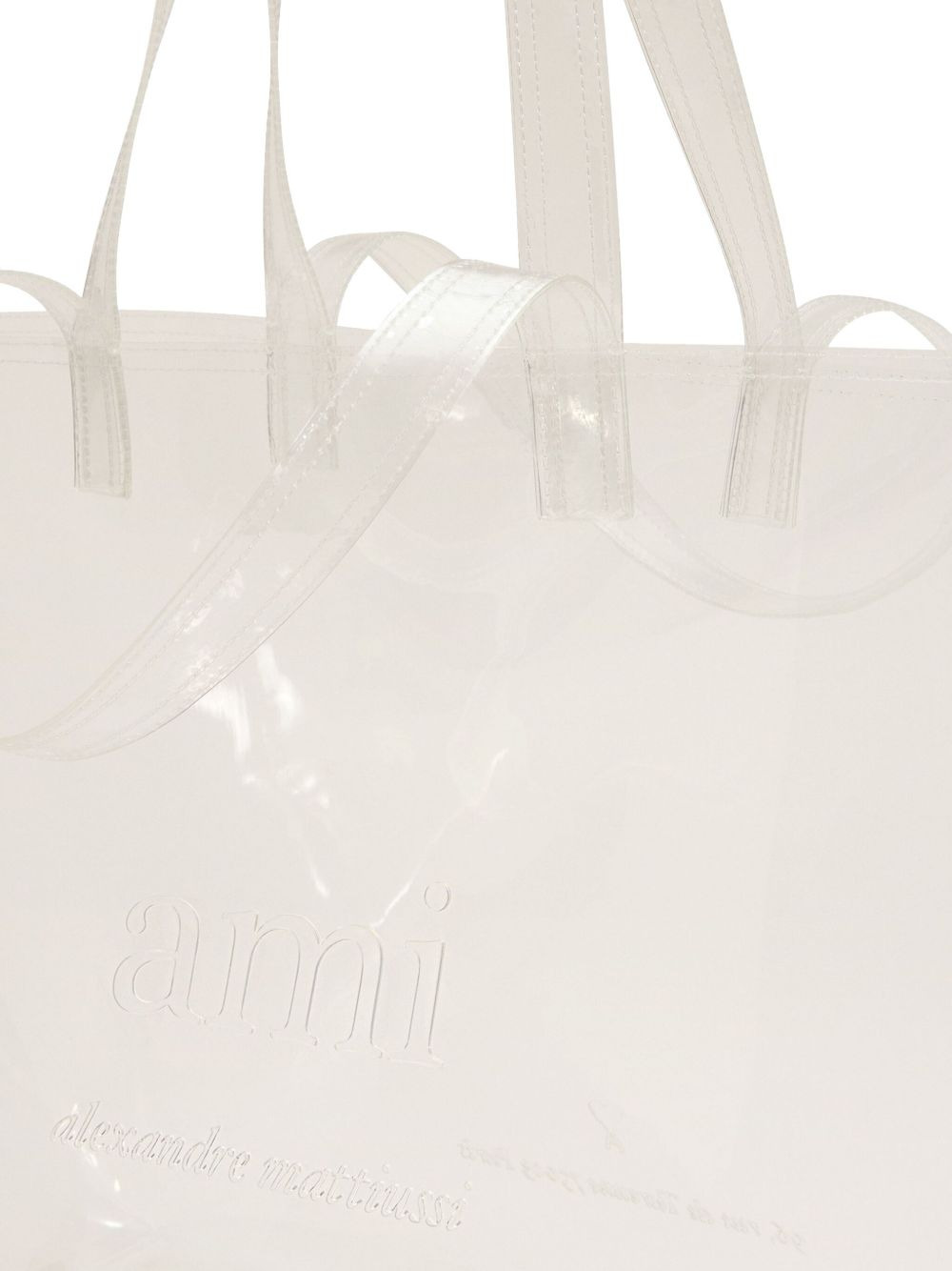 medium embossed-logo clear tote bag - 5
