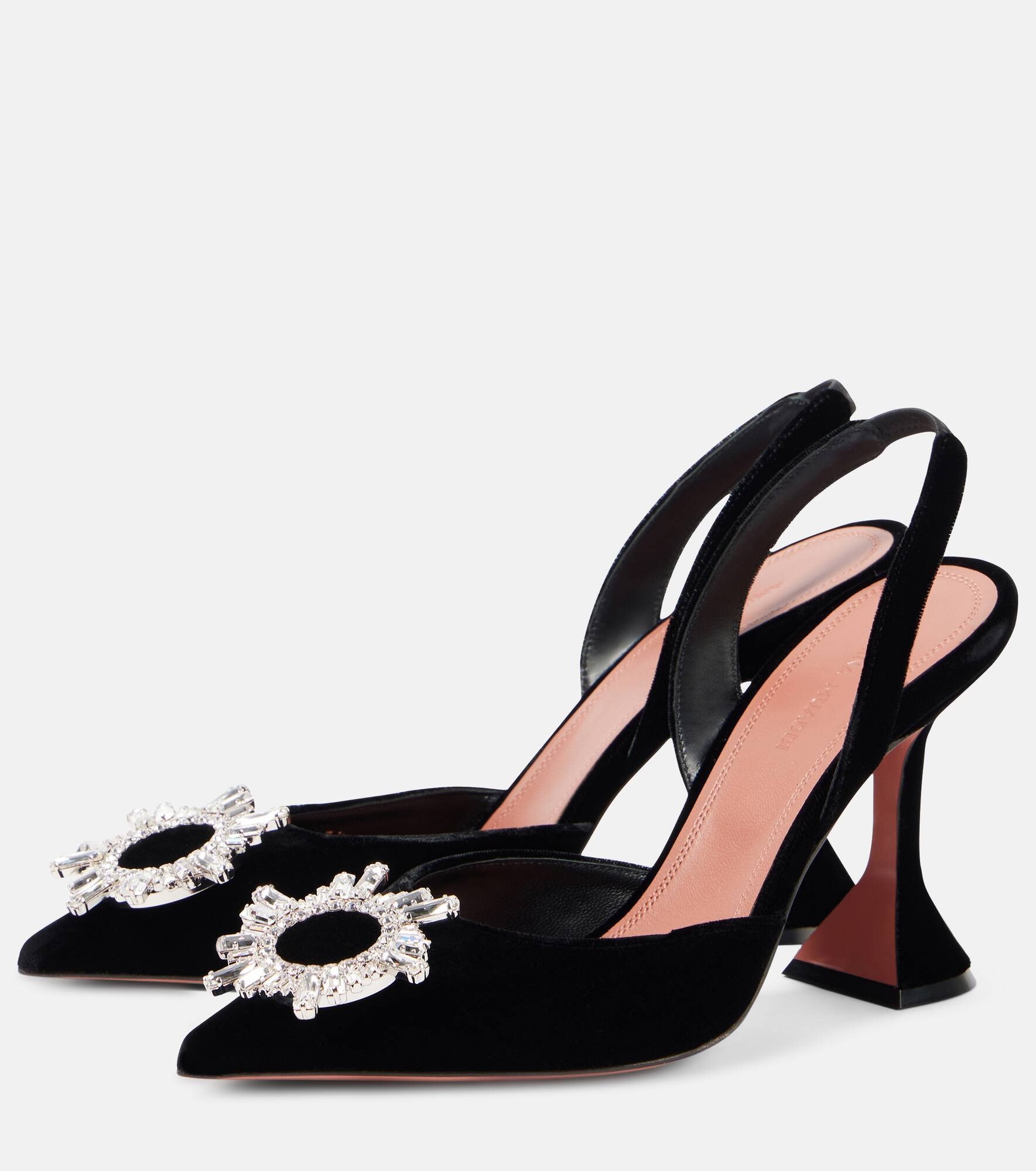 Begum 95 embellished velvet slingback pumps - 4