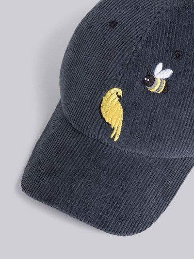 Thom Browne SATIN STITCH BIRDS AND BEES CLASSIC 6-PANEL BASEBALL CAP outlook