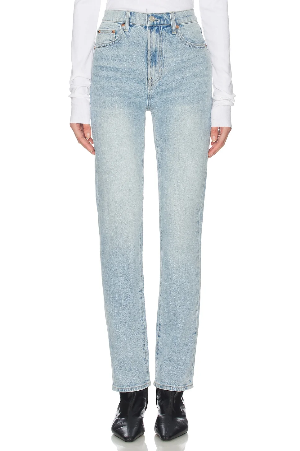 Bri High Rise Slim Straight Jeans - 1