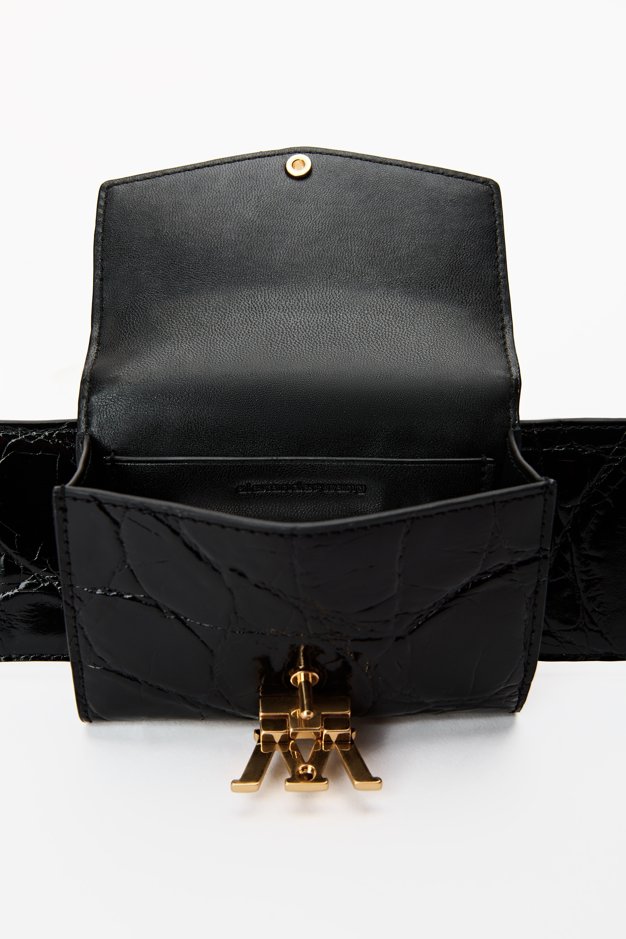 W CARDHOLDER BELT IN CROC LEATHER - 3