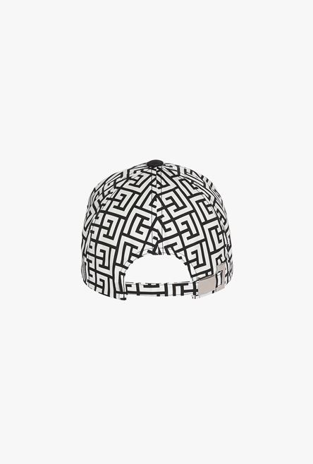 White and black nylon cap with Balmain monogram - 3