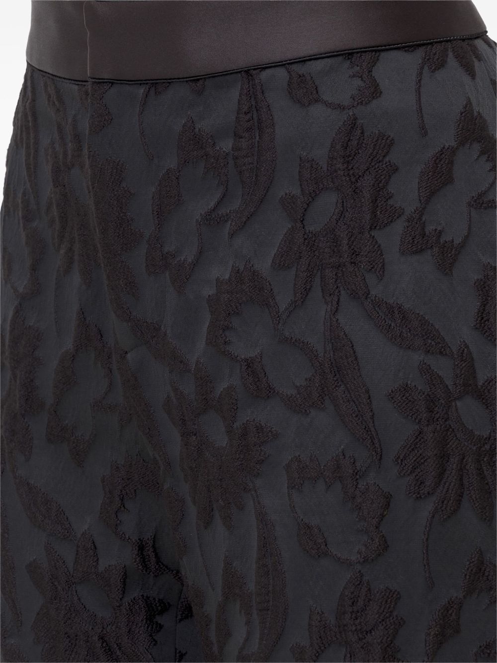 jacquard flared trousers - 4