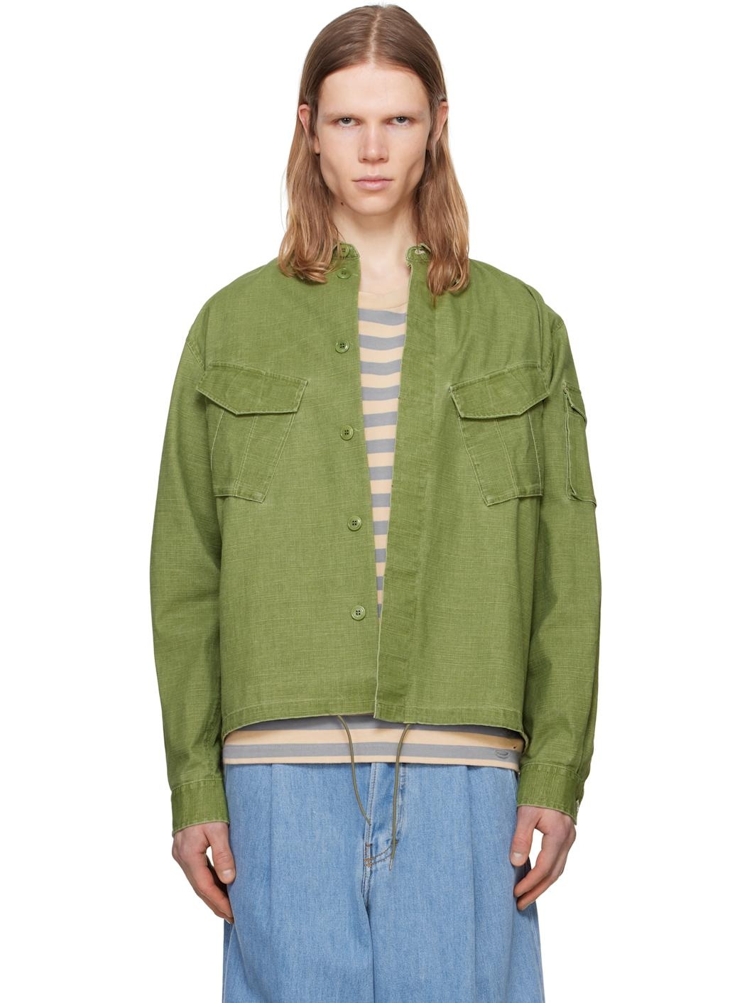 Green  Paris Pocket Overshirt - 1