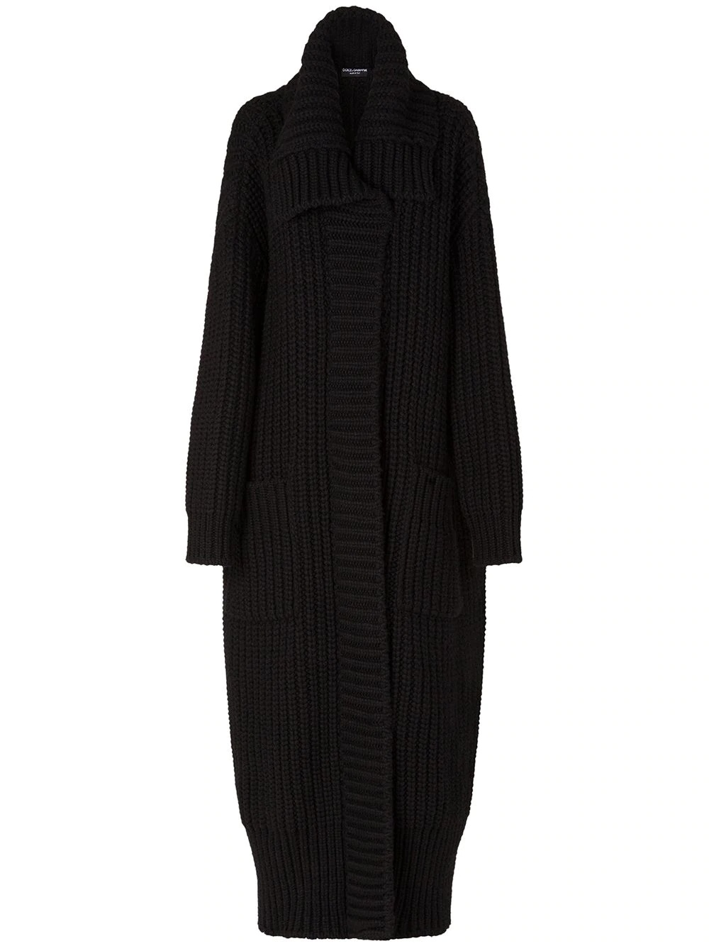 ribbed knit cardi-coat - 1