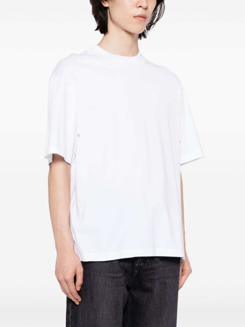 logo-appliquÃ© eyelet-detail T-shirt - 3