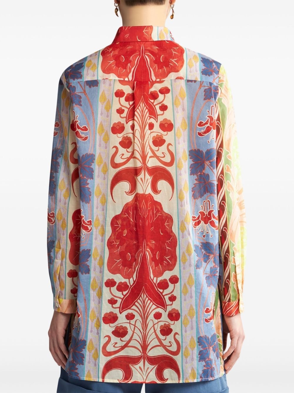 long printed cotton shirt - 4