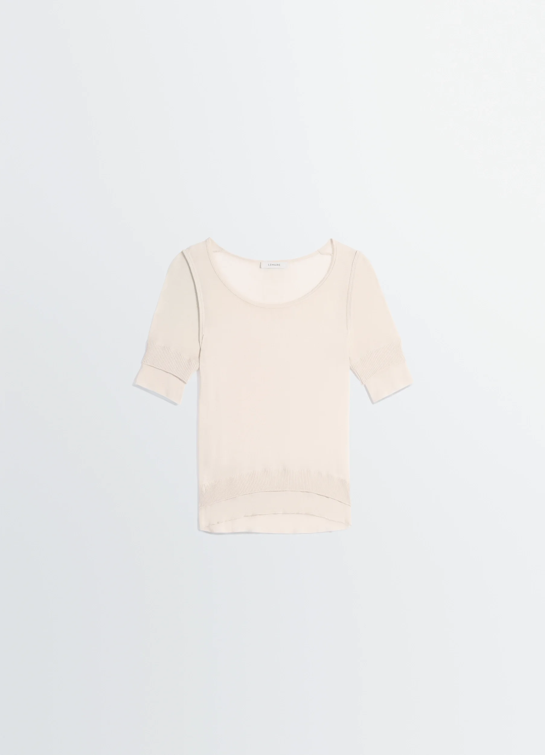 SEAMLESS TROMPE L'OEIL TOP IN VISCOSE SILK - 1