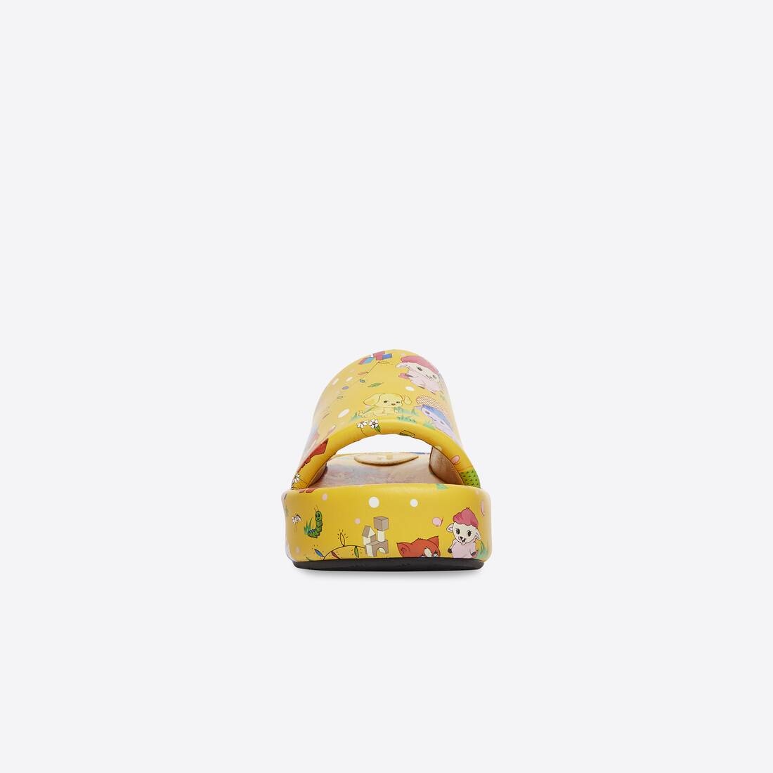Women's Puppies And Friends Print Rise Platform Sandal in Yellow - 3