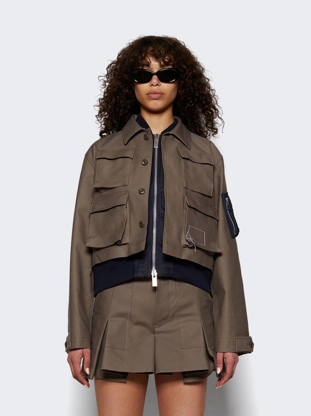 X Wtaps Satin And Nylon Twill Jacket Taupe - 2
