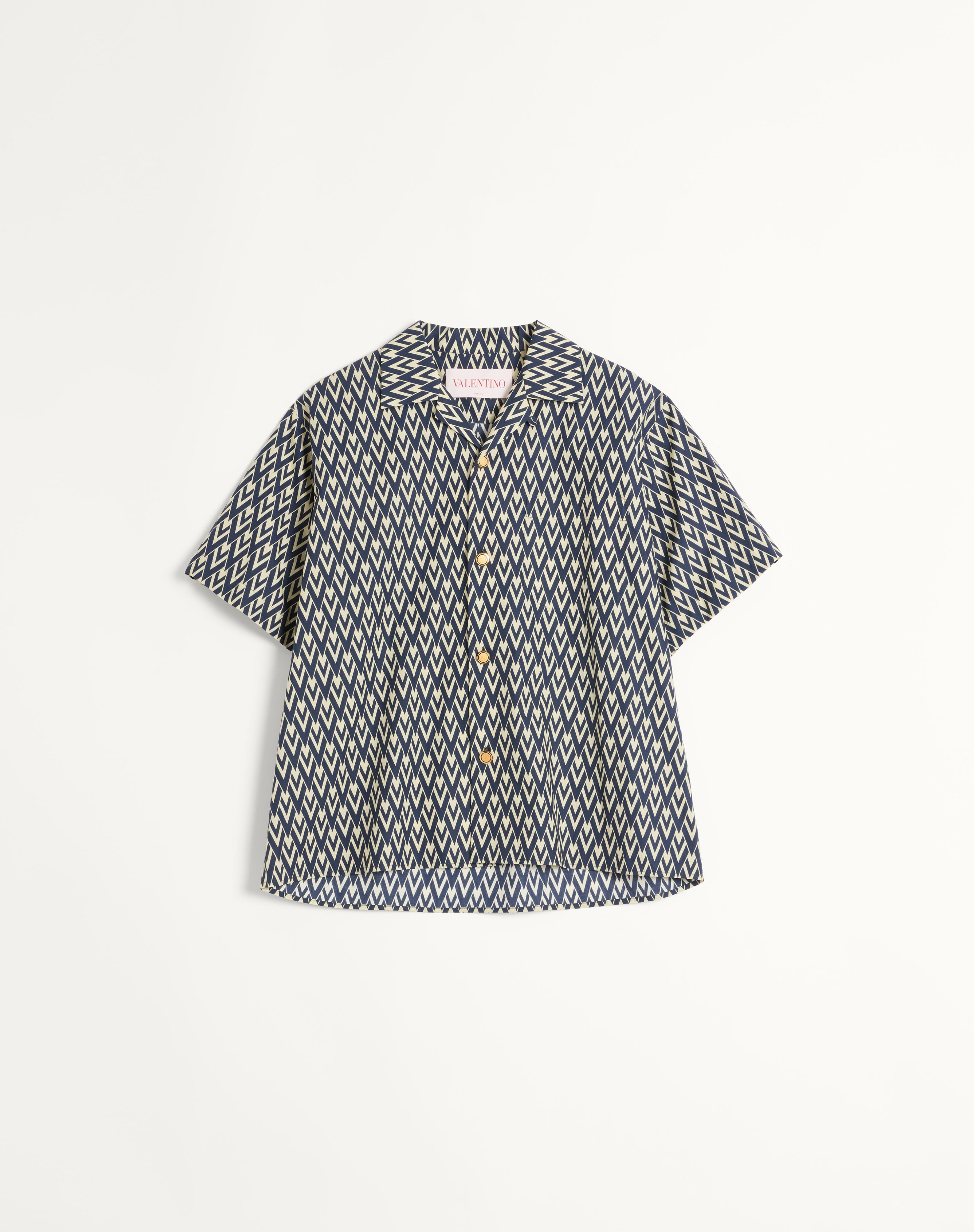 COTTON POPELINE BOWLING SHIRT WITH TOUTE LA V PRINT - 1
