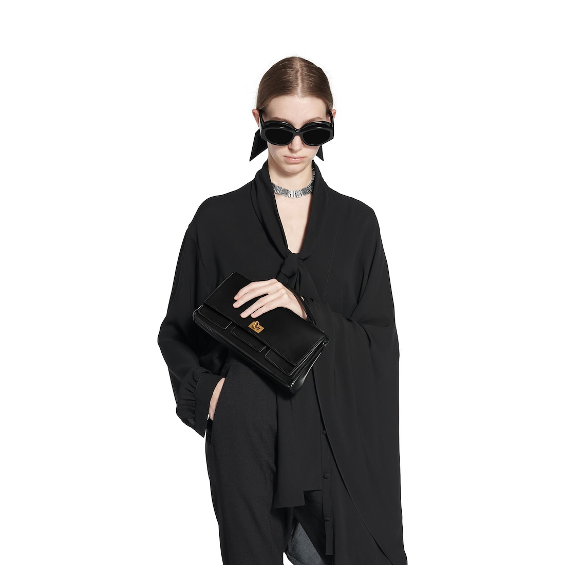 Women's Bel Air Small Clutch On Strap  in Black - 9